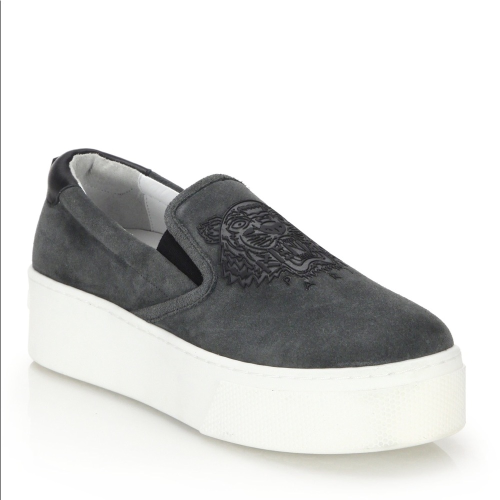 Kenzo Suede Tiger Platform SlipOn Sneakers - Sz.35